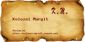 Kolozsi Margit névjegykártya